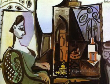Pablo Picasso Painting - Jacqueline en el Estudio 1956 del cubismo Pablo Picasso